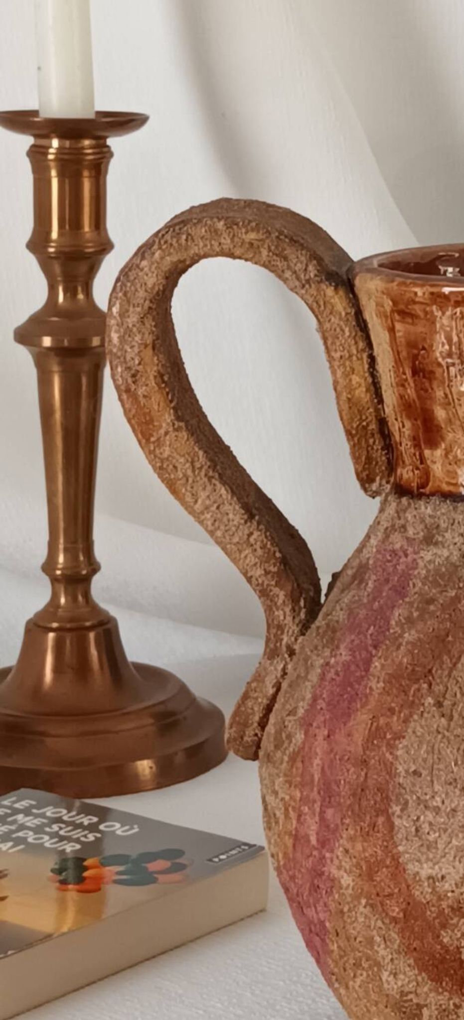 Vase pichet céramique, terracotta, vintage
