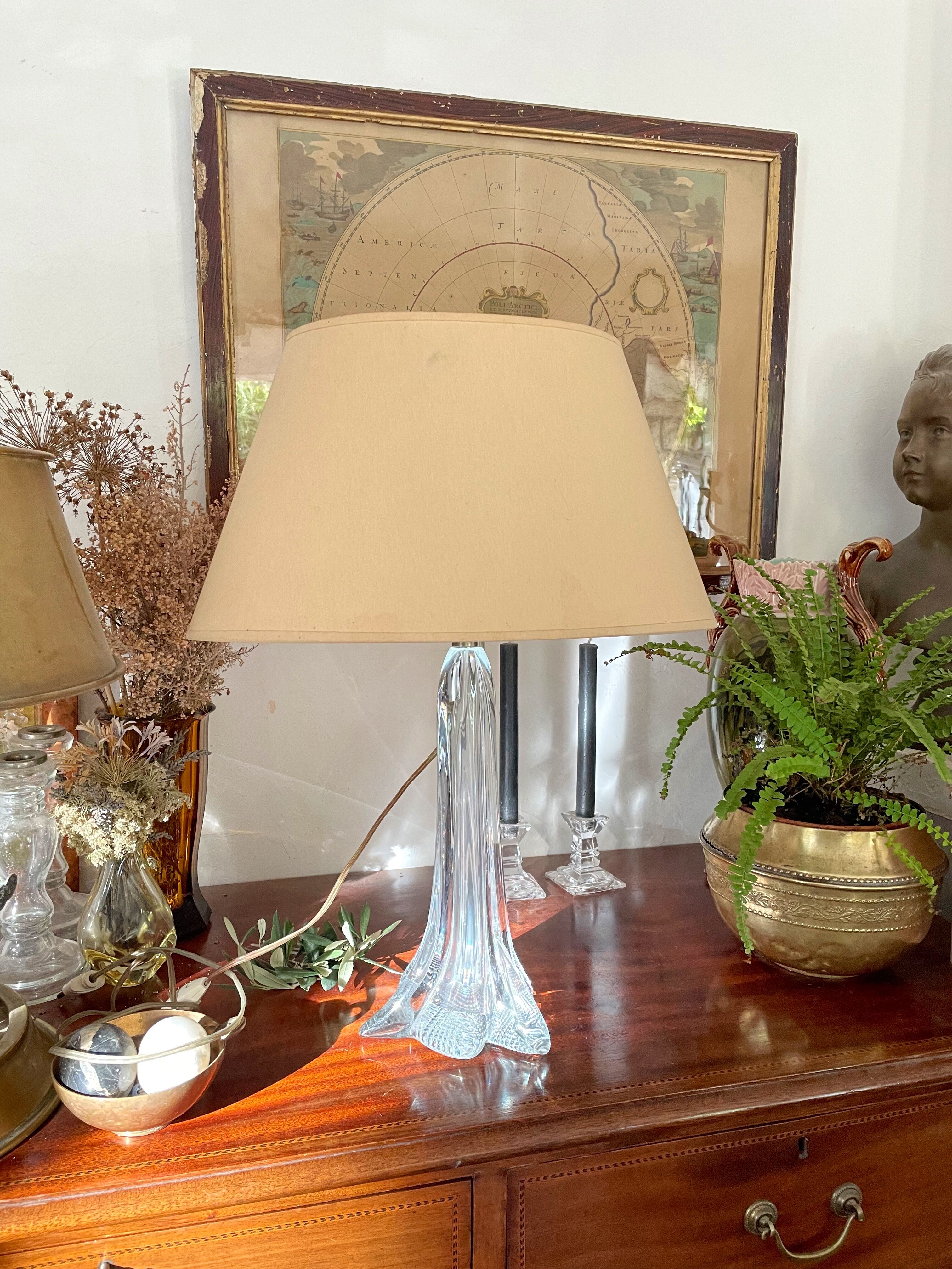 Pied de lampe en cristal 35cm