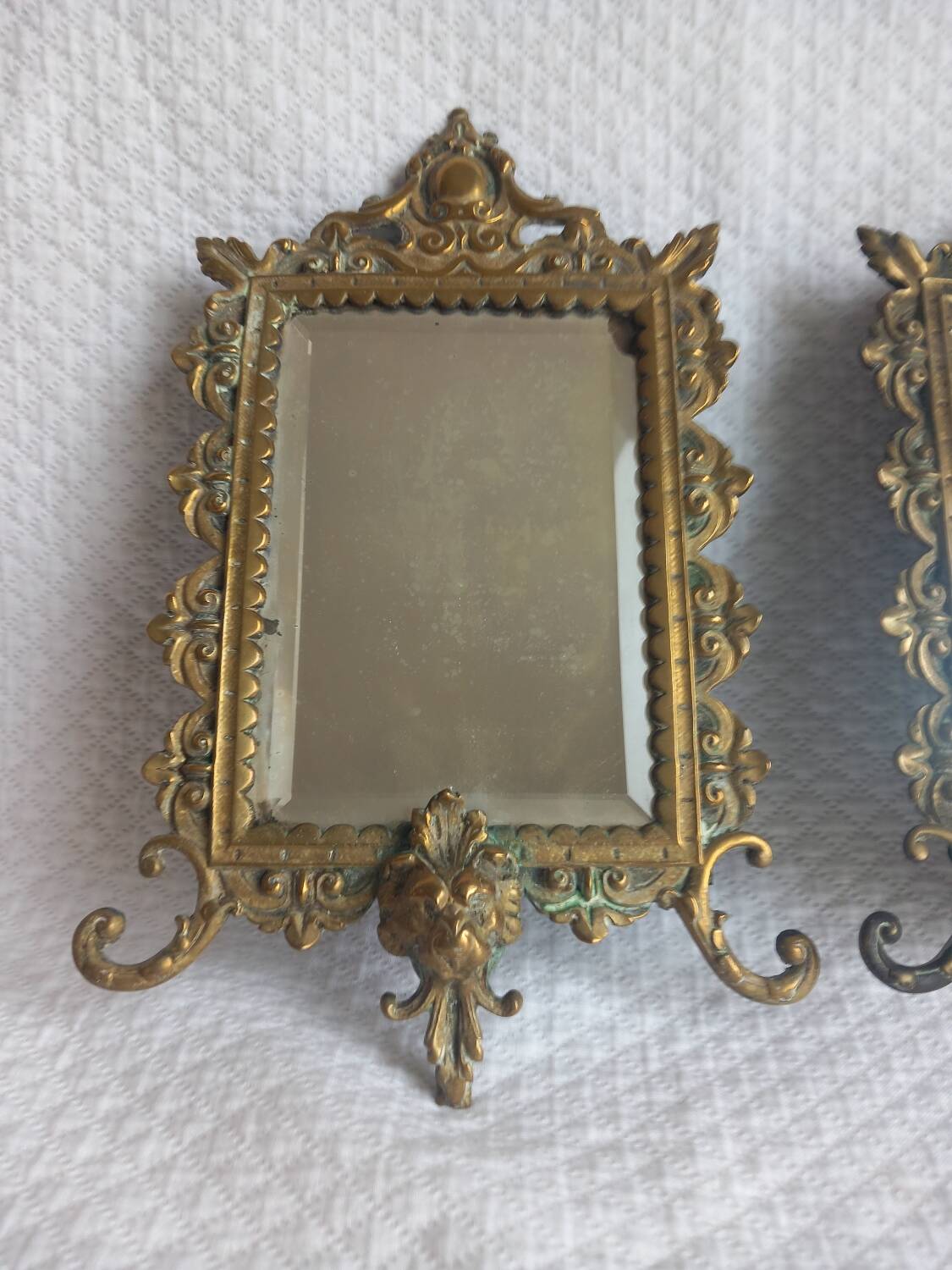 Pair of antique bronze mirrors – Louis XV / Rococo style – 19th century