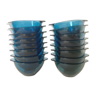 Vintage Vereco blue glass bowls