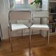 Pair of chrome bouclette chairs