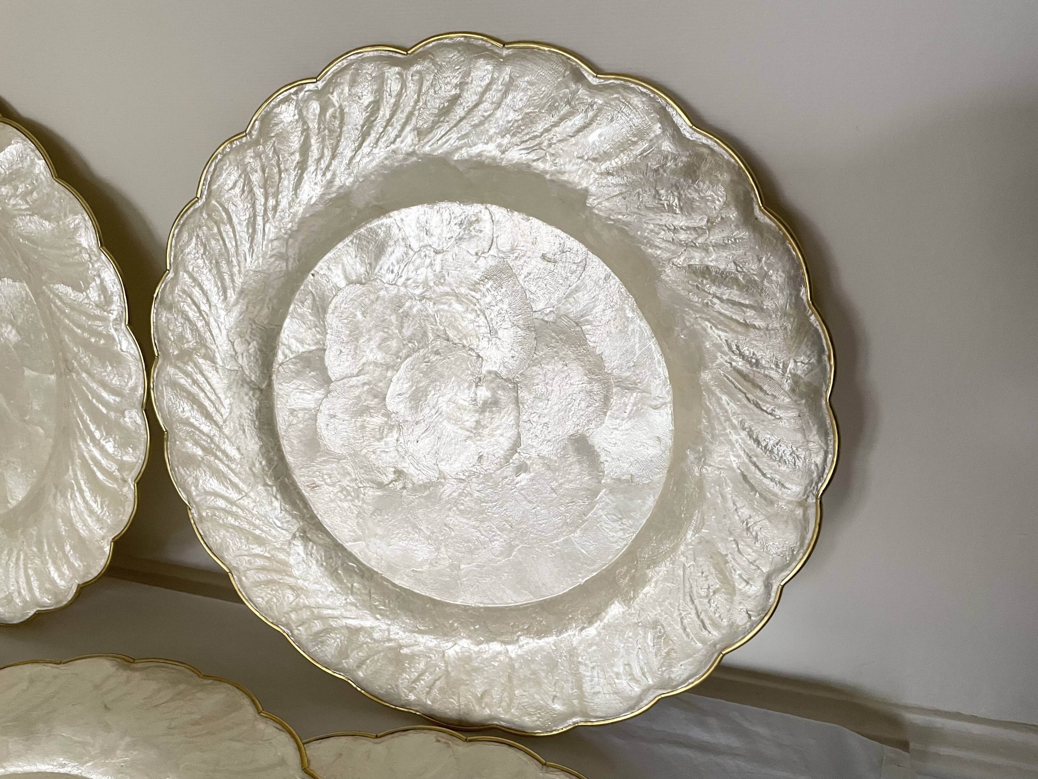 Mother-of-pearl and brass plates