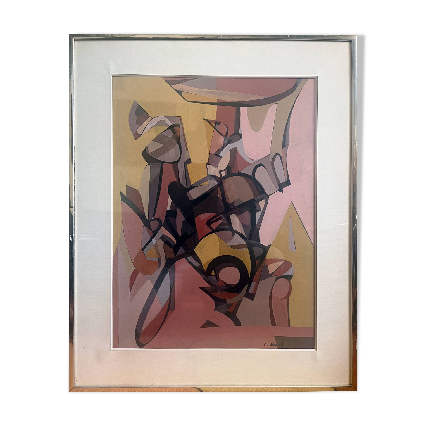 Abstraction Painting Carlo MARANGIO (born in 1936)