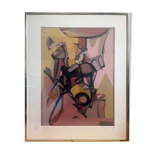 Tableau Abstraction Carlo MARANGIO (né en 1936)