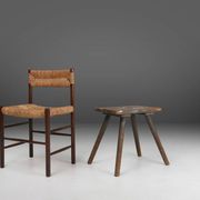 Industrial French Wooden Painters Stool, 1930s