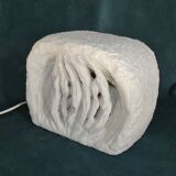 Lamp in stone of the gard carved brutalist form signed, circa 1970 dlg tormos