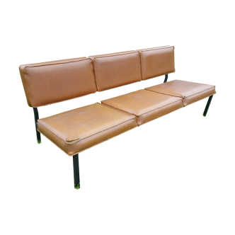 3-seater vintage bench from the 50's, brand Métalor