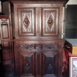 Buffet double-corp style Louis XIII 18eme siècle chène massif