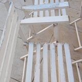 5 vintage wooden garden armchairs gleizes