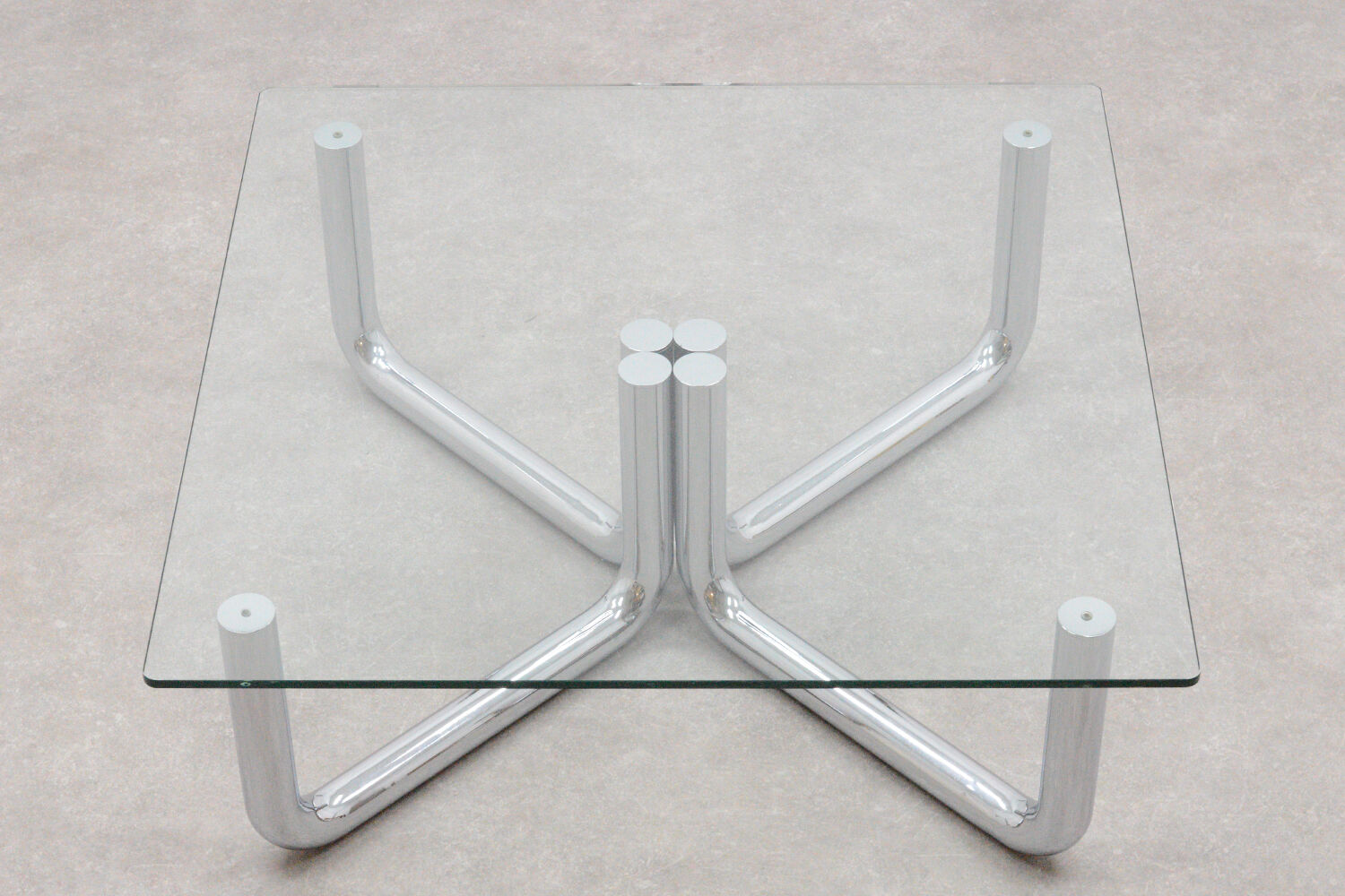 70s design chrome tubular coffee table
