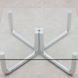 70s design chrome tubular coffee table