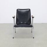 Vintage Lounge Chair in Leatherette and Metal, 1960s