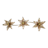 Large floral wall light in brass and gilded metal, Willy Daro, 1970.