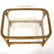 Scandinavian glass and rattan coffee table, Sweden, 1960s