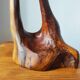 Brutalist olive wood lamp – Unique piece – 1950s