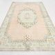 Soft Peach Muted Wool Vintage Rug For Home Decor, 184x292 Cm