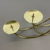 Sculptural solid brass candleholder by Harald Buchrucker Bauhaus, Germany, 1950s