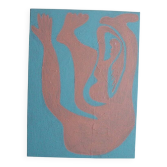 Minimalist figurative painting on stretched canvas by bODASCA