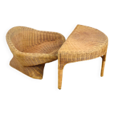 Lotus meditation chair and its rattan table