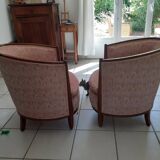 Paire fauteuils club Art déco, années 30