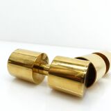 Pair of Zoégas Kaffe candlesticks in solid brass, Sweden 1976