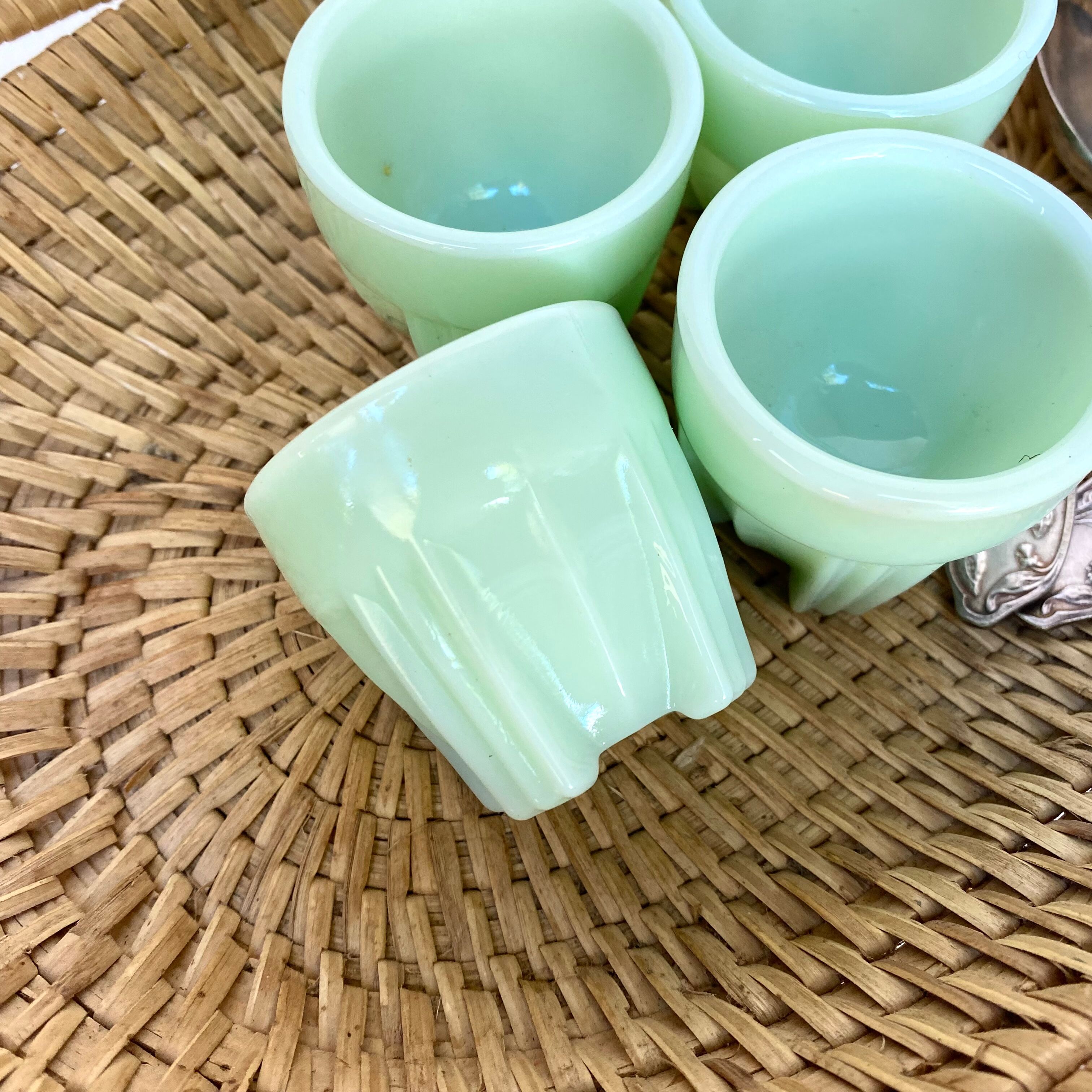 Vintage opaline glass coquetiers