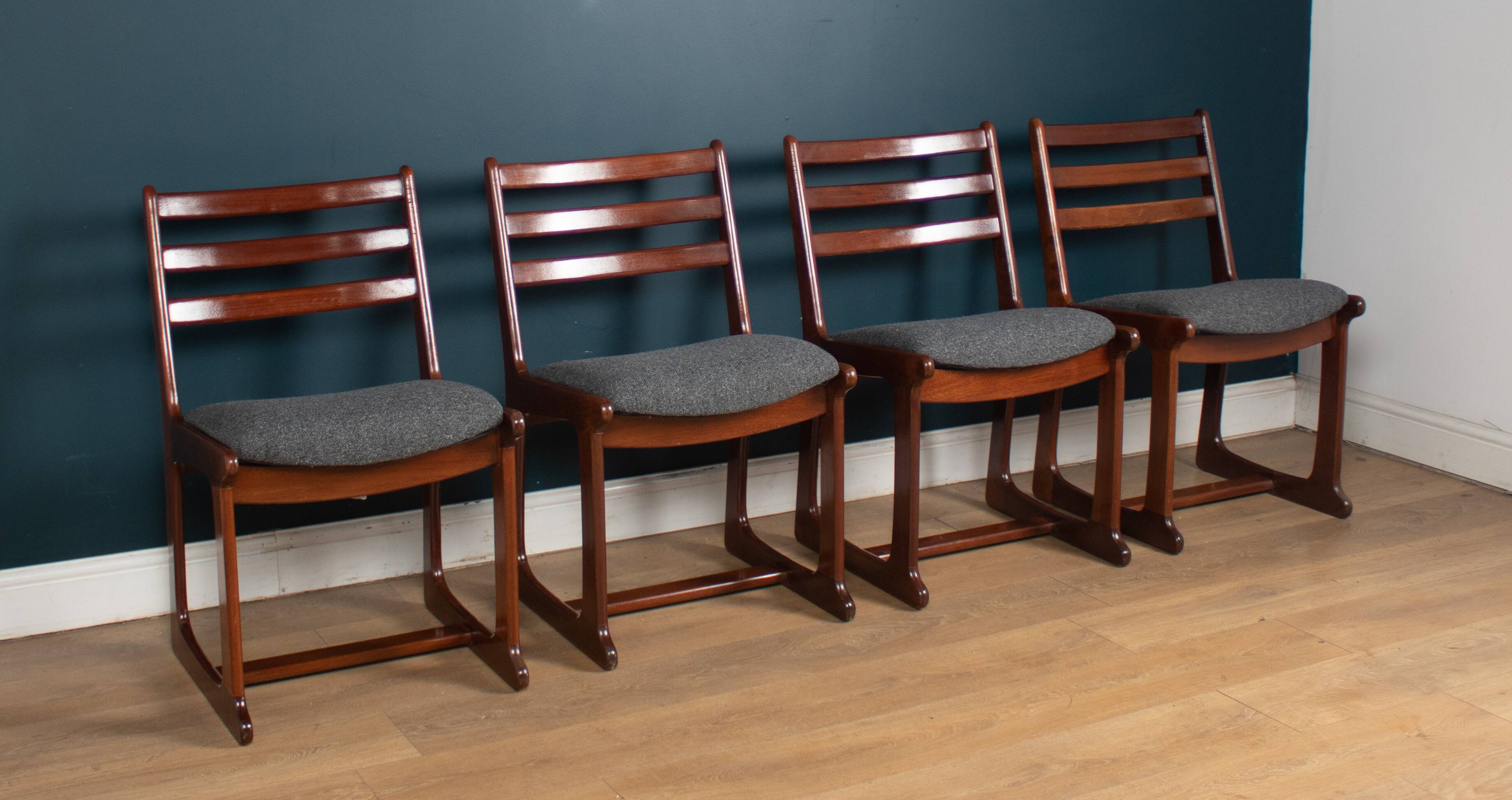 Retro teak 1960s portwood extending dining table & four chairs