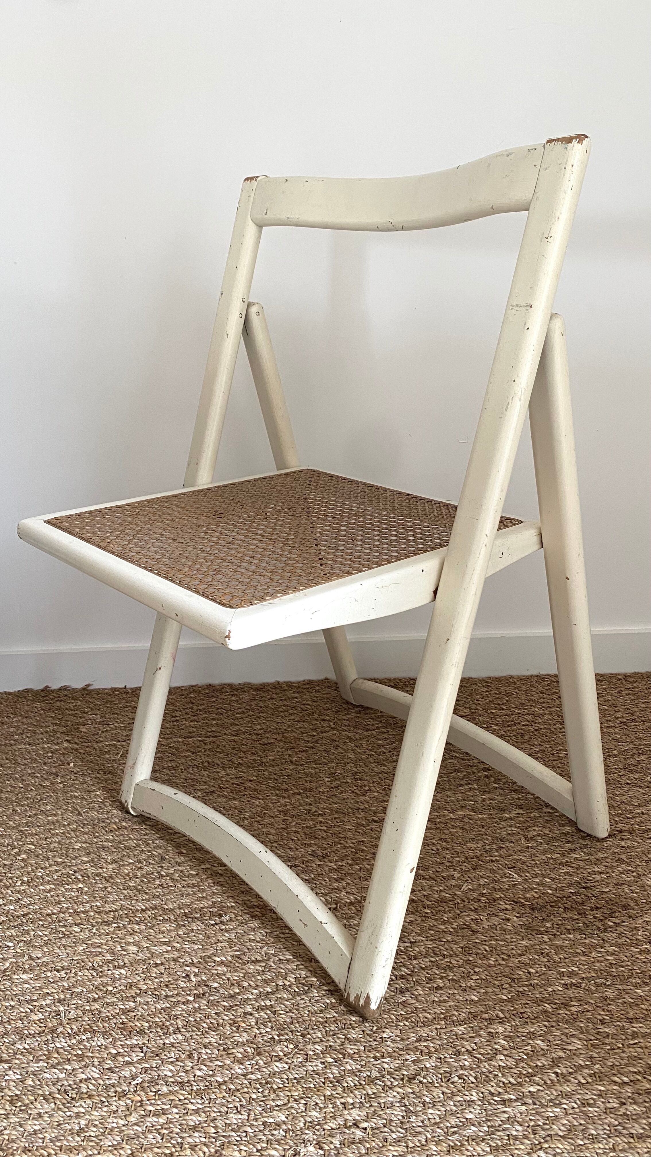 Vintage caned folding chair