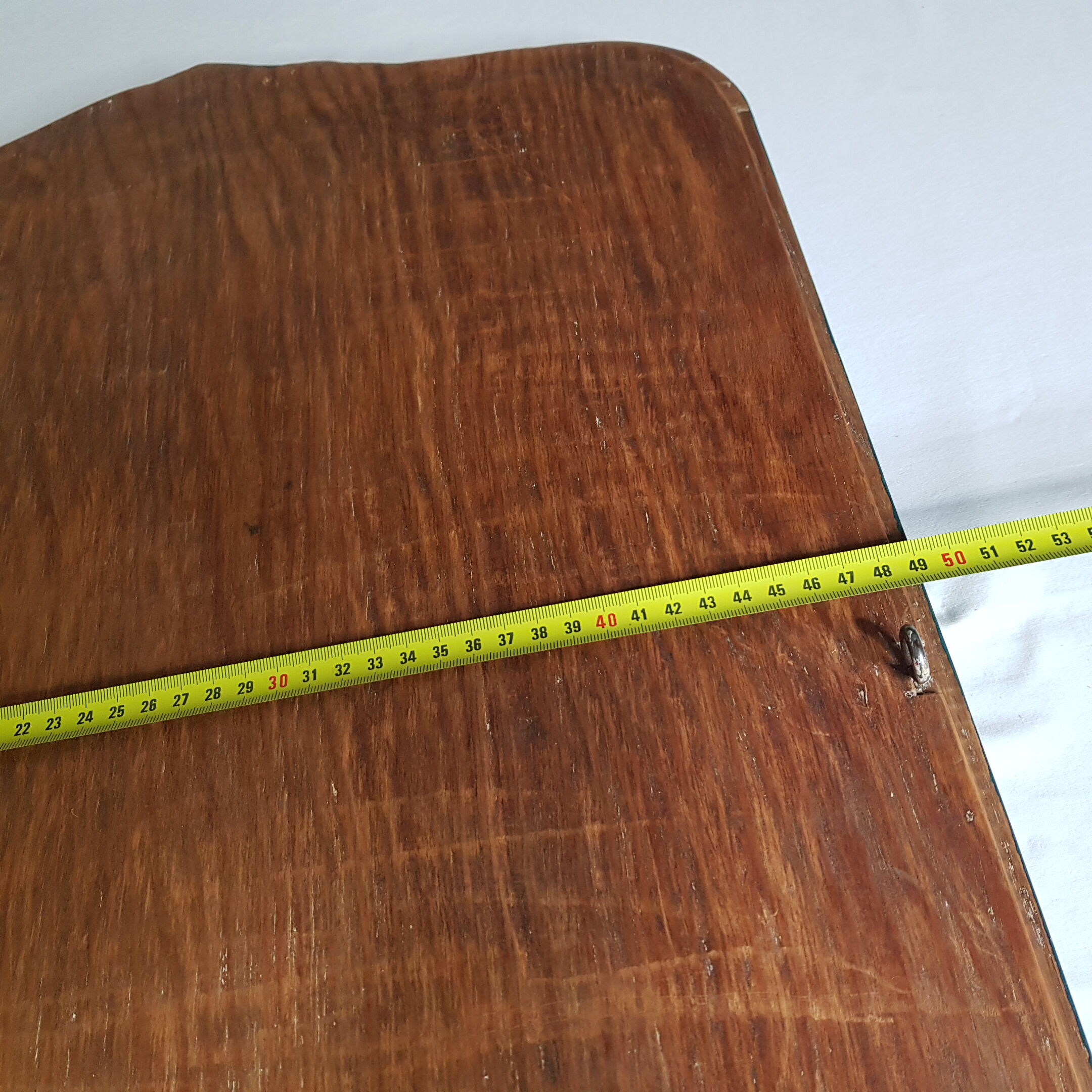 Mirror carved wooden frame and bevelled ice shell decoration 72 cm x 49 cm