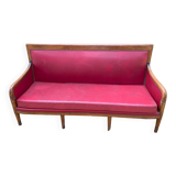 Red leather bench