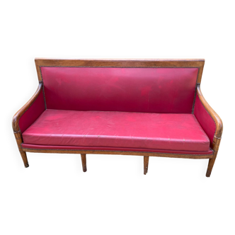 Red leather bench