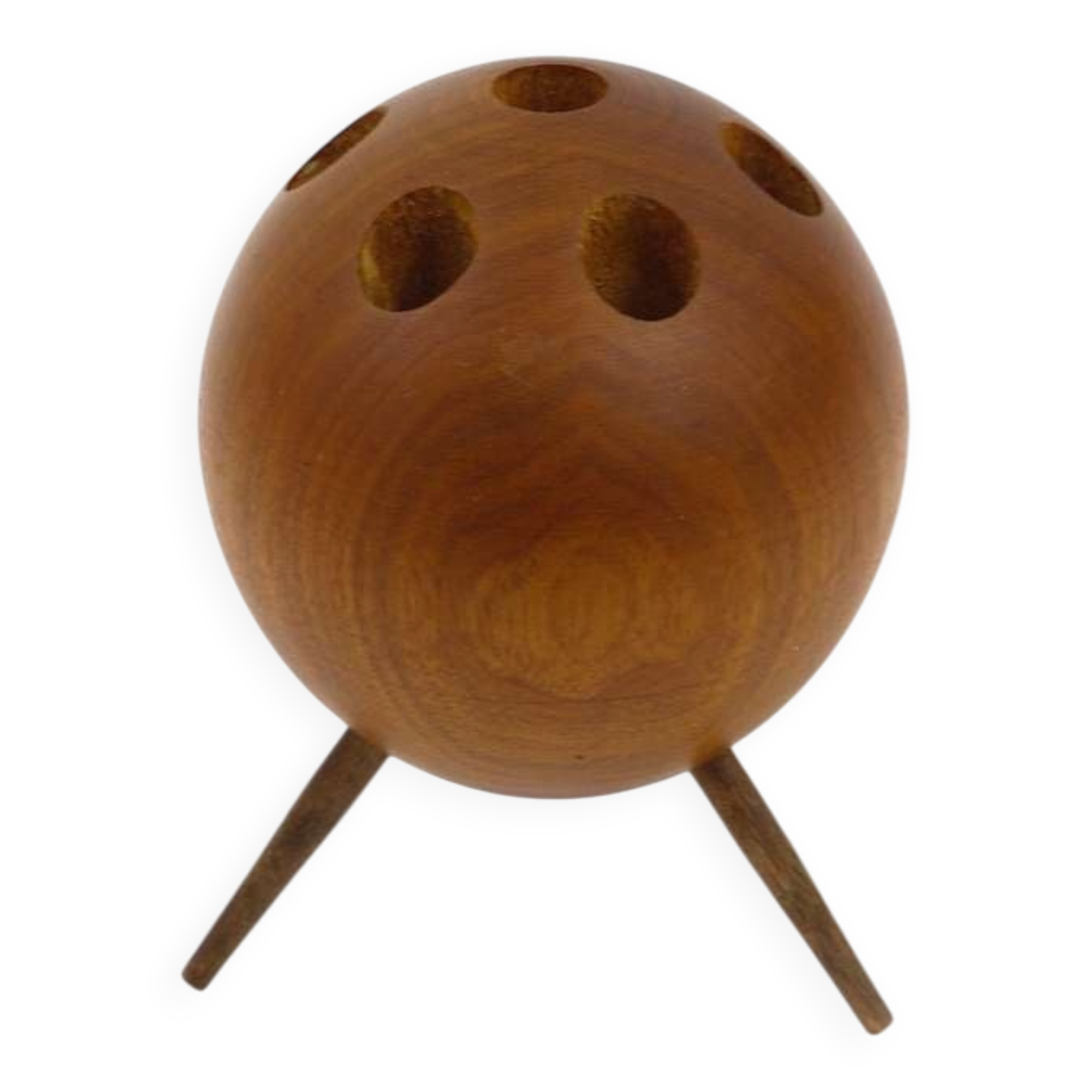 Chandelier Carl Aubock Ball Tripod in Walnut, Austria 1950s