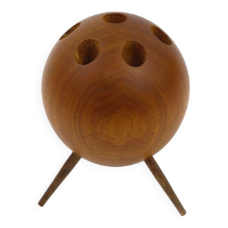 Chandelier Carl Aubock Ball Tripod in Walnut, Austria 1950s