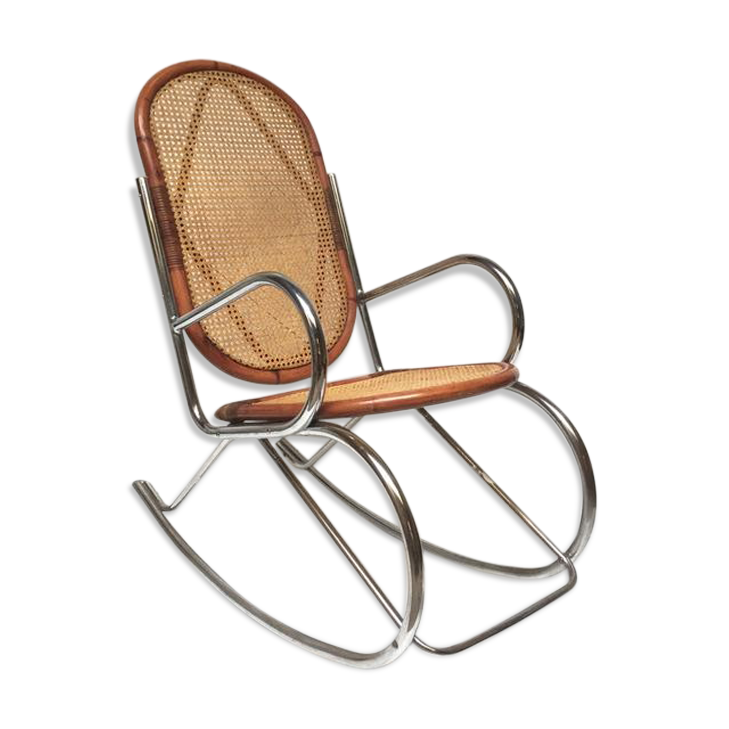 Rocking chrome cane bamboo