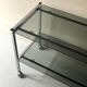 Low hi-fi/TV trolley in chrome and smoked glass, 1970s design