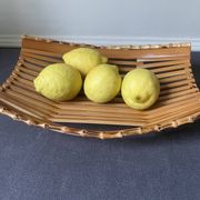 Corbeille à fruits bambou années 70