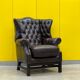 Vintage leather chesterfield wingback armchair (price is for one)