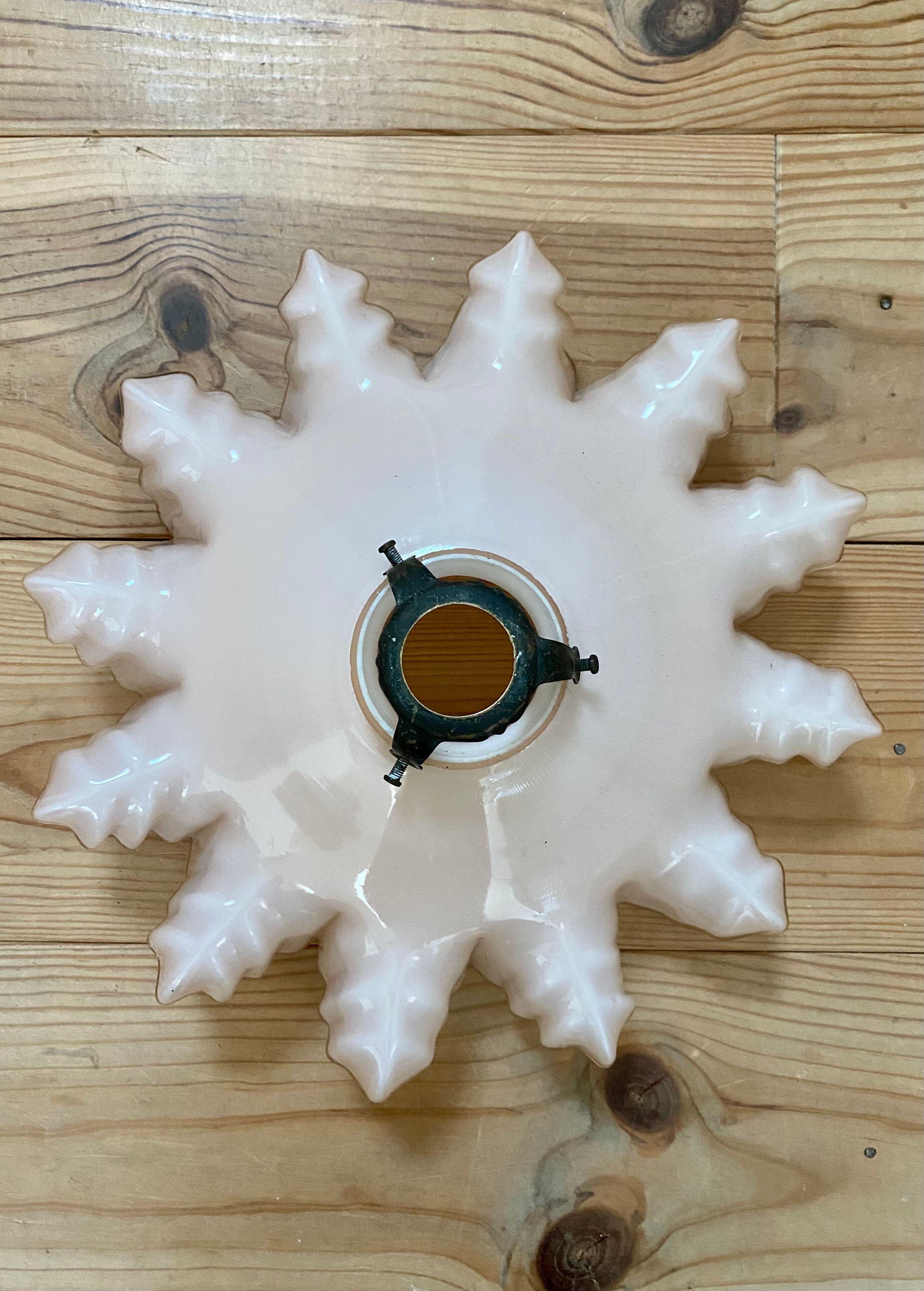 Old pink glass pendant lamp