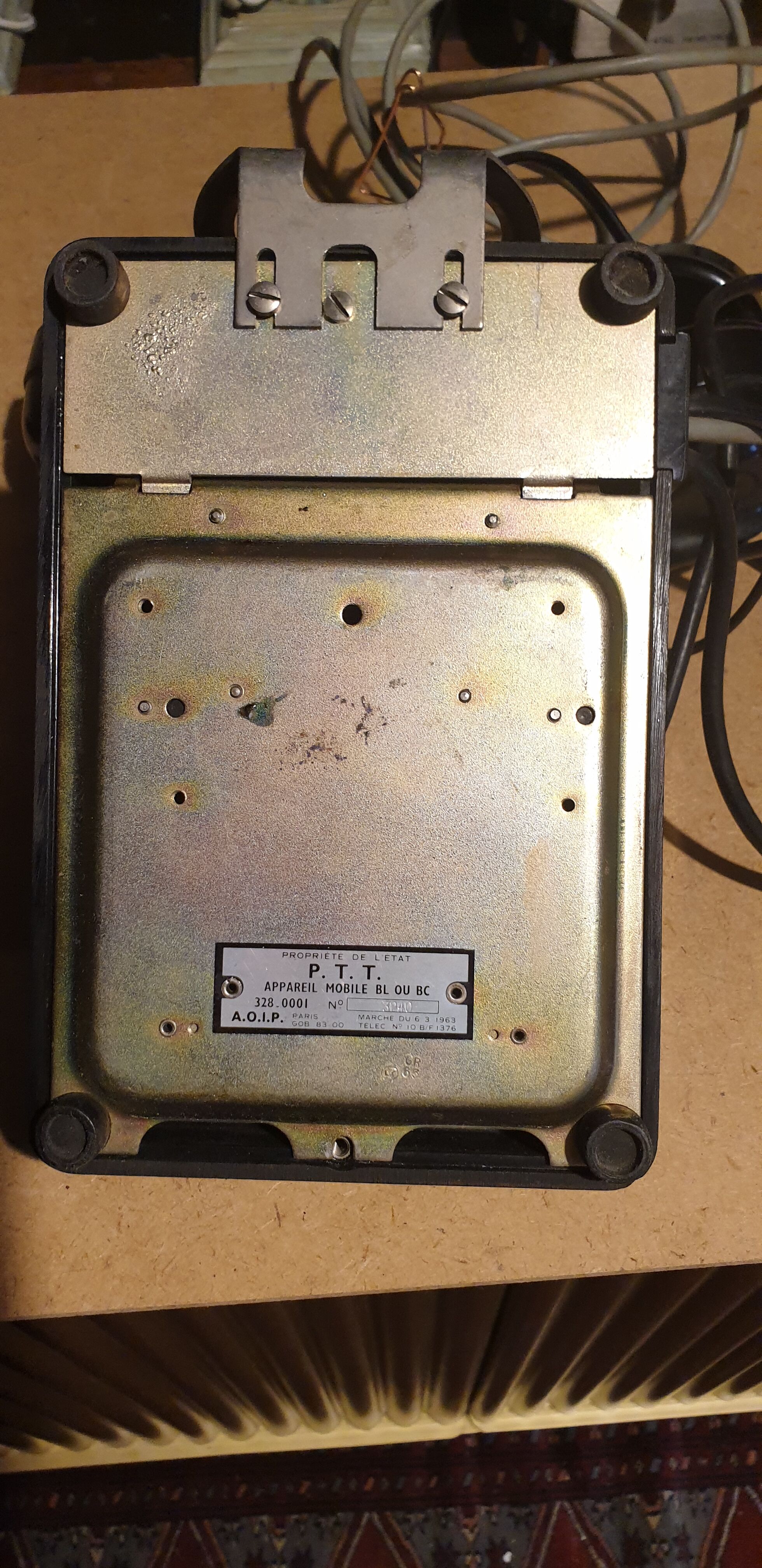 Old fixed phone black bakelite