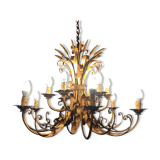 Chandelier sheaf of wheat golden metal 12 lamps