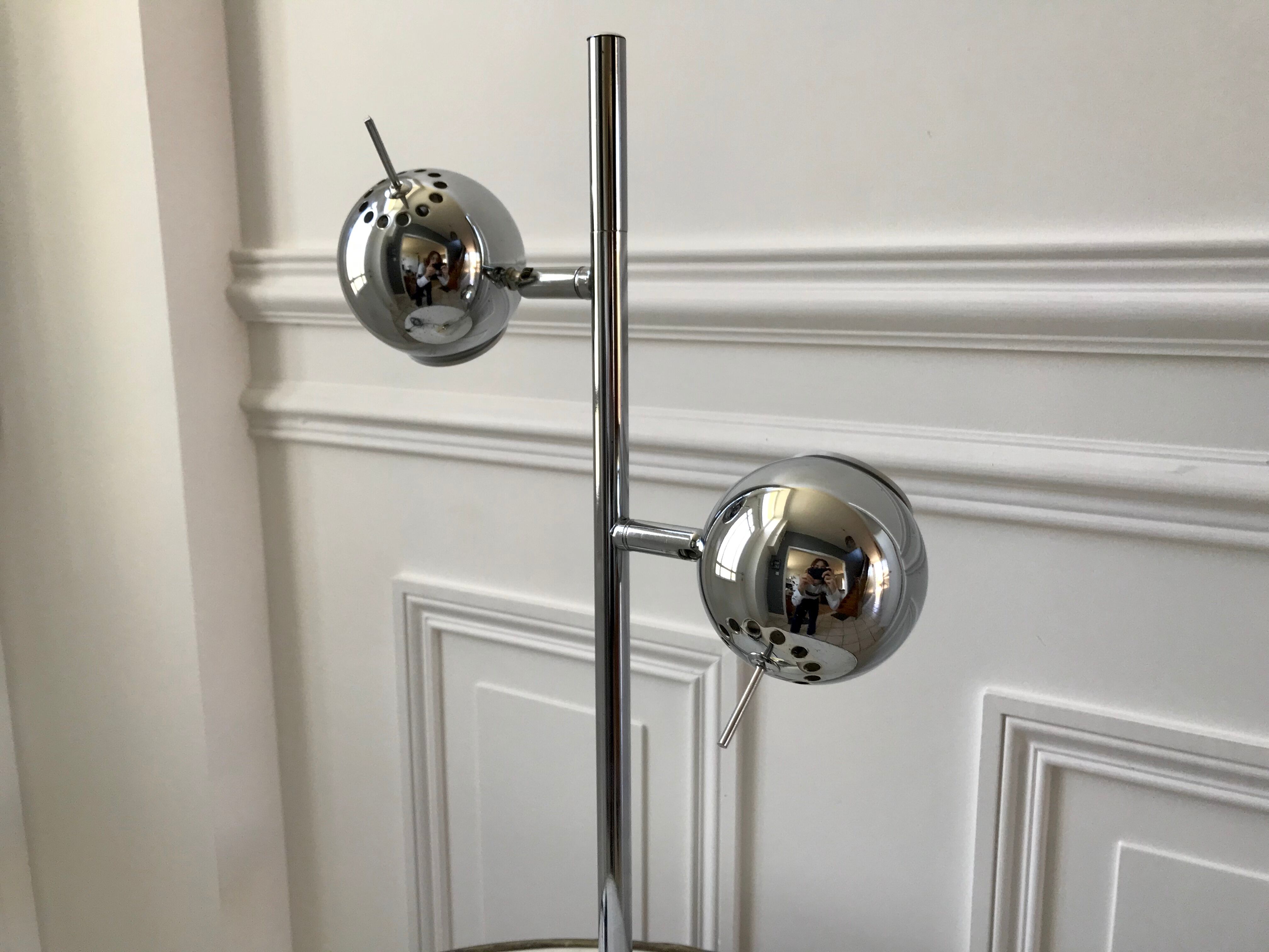 Modular eyeball lamp chrome 70s-80s