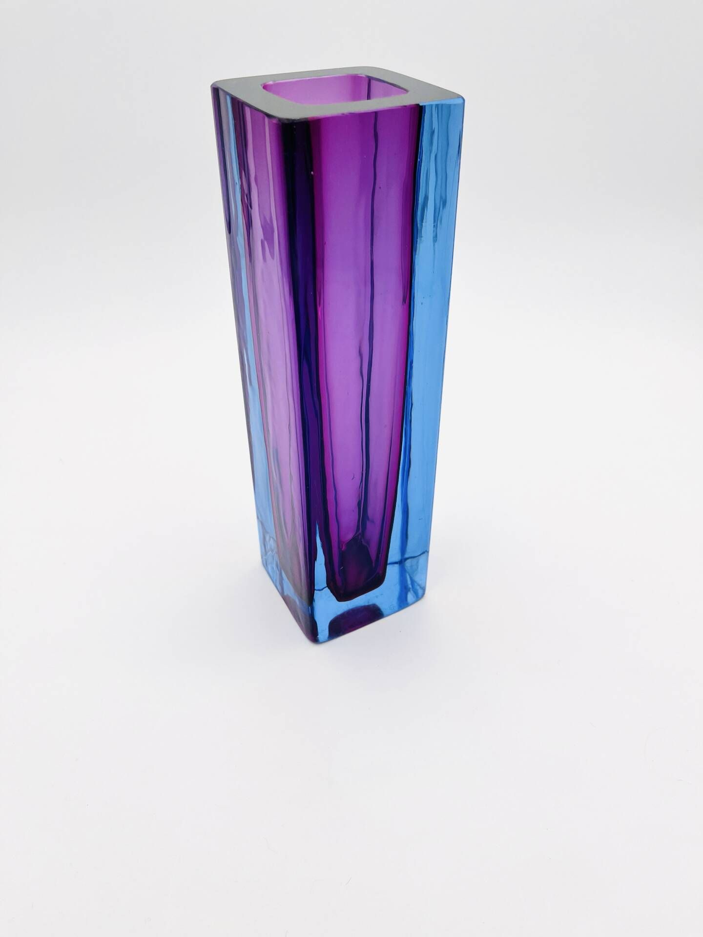 Murano Sommerso Vase Blue Purple Mandruzzato 20th Century - 27cm 3kg