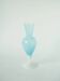 Opaline vase with twisted feet, sky blue and white, 1960.
