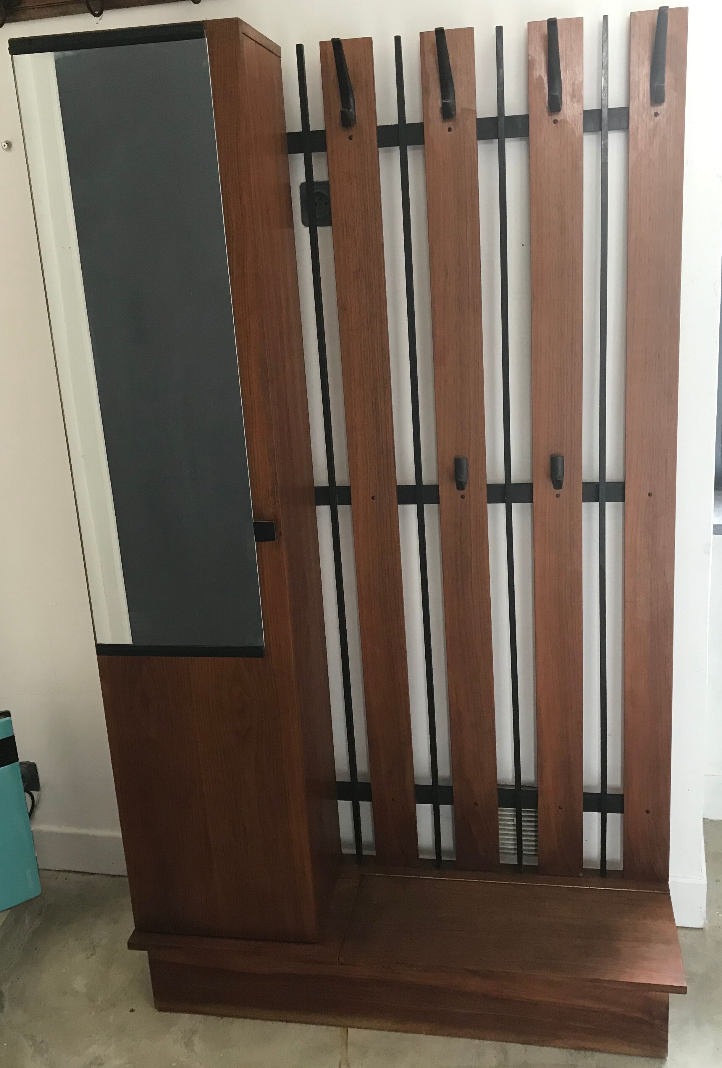 Vintage wardrobe wears mirror coats and Scandinavian design closet