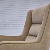 1970s, Danish highback armchair, original condition, furniture velour.