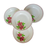 4 assiettes plates modèle Rose Mai