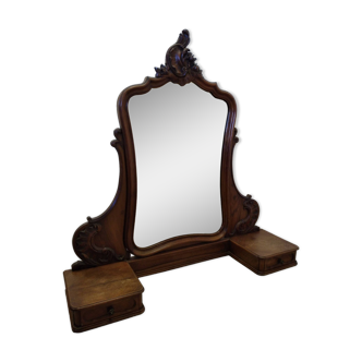 Miroir de coiffeuse ancien avec tiroirs