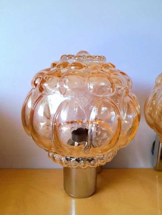 Pair of Helena Tynell bubble wall lights from the 70s