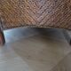 Woven rattan armchair and exotic wood in colonial style, 1980s.