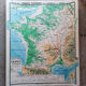 Old physical France map N°11 Hatier Kaeppelin cardboard.